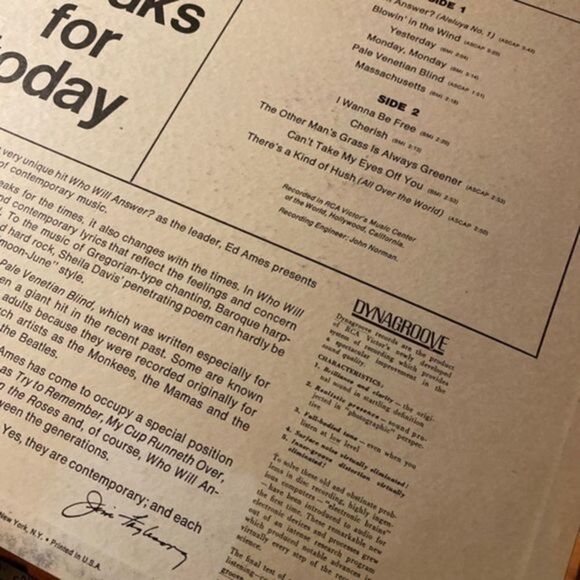 ED AMES SINGS WHO WILL ANSWER? VINYL LP RCA VICTOR LSP-3961 VG - Picture 5 of 8